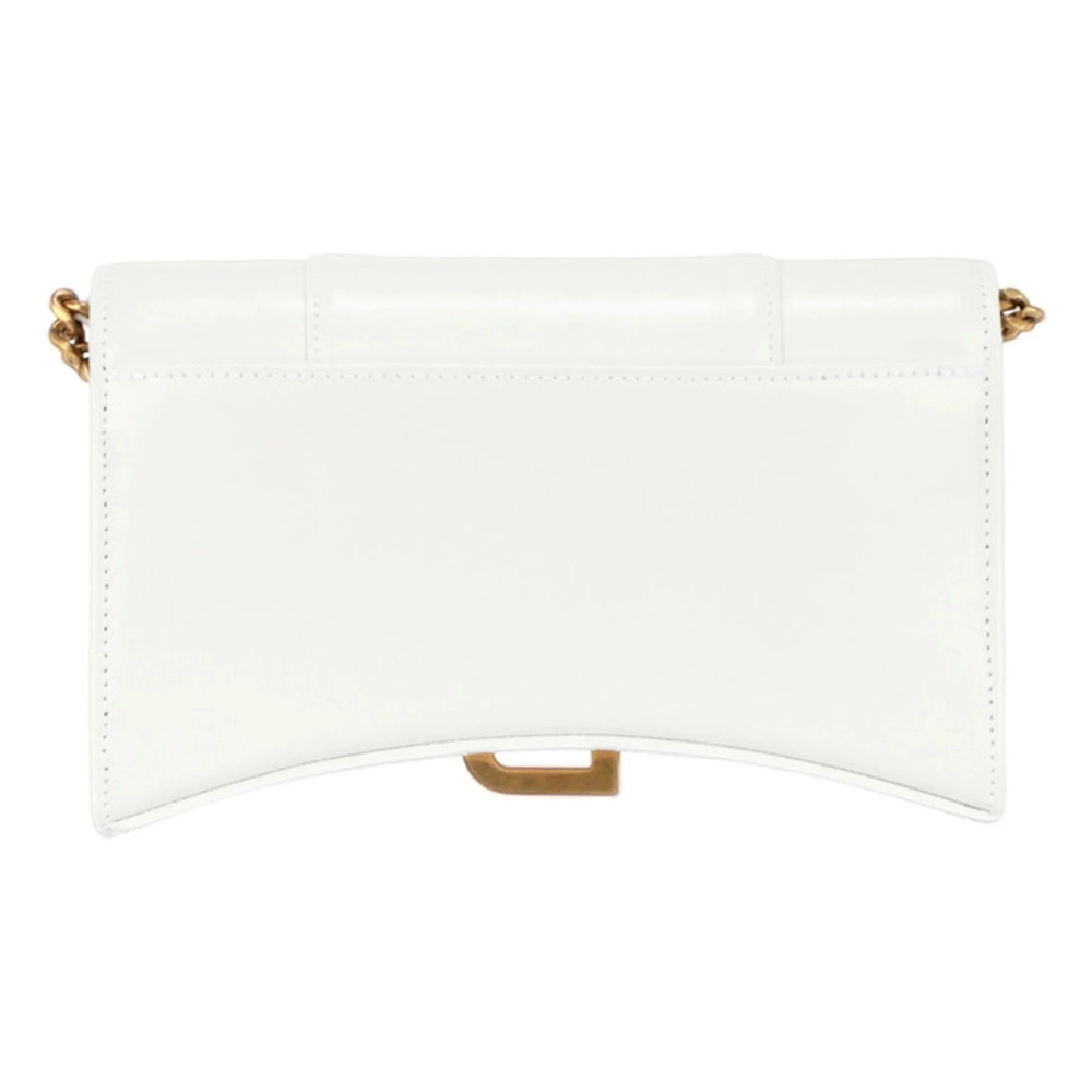 Balenciaga Hourglass White Smooth Calfskin Leather Wallet on Chain Crossbody - Picture 1 of 5